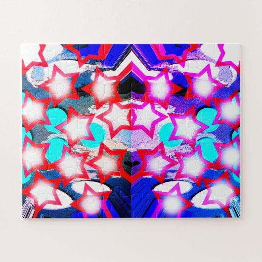 Kerststerren kunst legpuzzel (Horizontaal)