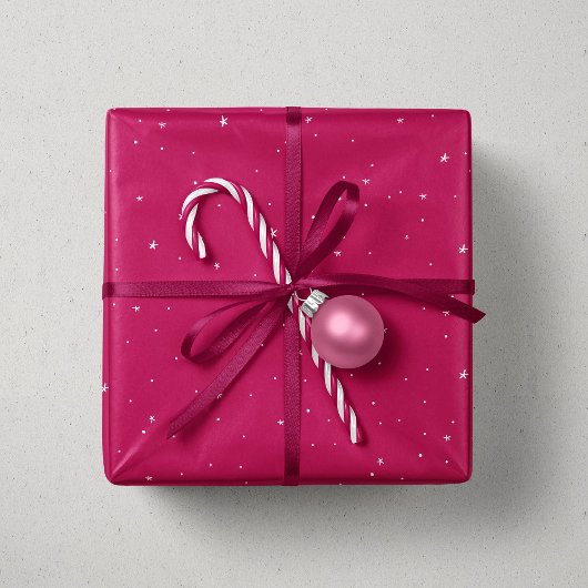 kerststerren magenta roze leuke feestdag cadeaupapier