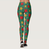 Kerststerren met rode en gouden Leggings (Achterkant)