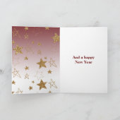 Kerststerren met rode goud glinsterende ombre kaart (Binnen)