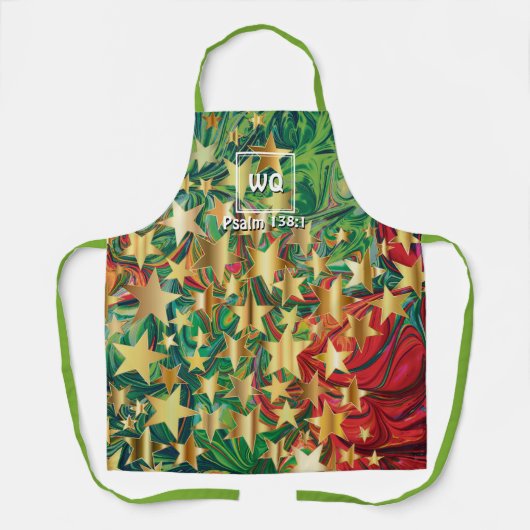 KERSTSTERREN | Monogram | ABSTRACT | Aangepast Schort (Voorkant)