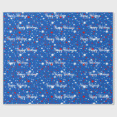 Kerststerren op blauw cadeaupapier (Vlak)