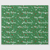 Kerststerren op groen cadeaupapier (Vlak)