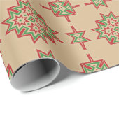 kerststerren op kraft-cadeaubon cadeaupapier (Rol Hoek)