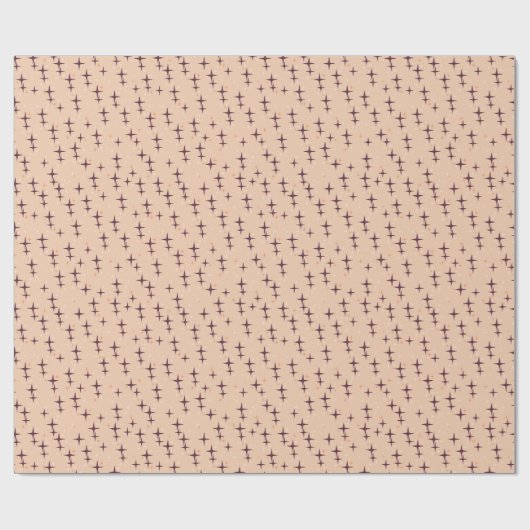 Kerststerren op lichtbruin cadeaupapier (Vlak)