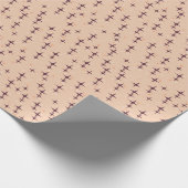 Kerststerren op lichtbruin cadeaupapier (Hoek)