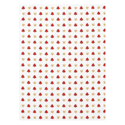 Kerststerren op witte tablet tafelkleed (Voorkant)