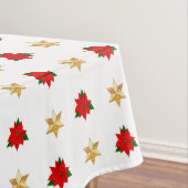 Kerststerren op witte tablet tafelkleed (Voorbeeld)