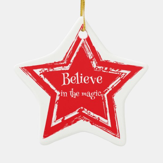 Kerststerren Ornament-geloof Keramisch Ornament (Achterkant)