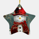 Kerststerren Ornament/Snowman Keramisch Ornament (Achterkant)