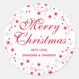 Kerststerren & Ornamenten gepersonaliseerd Ronde Sticker