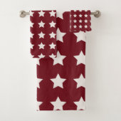 Kerststerren Pattern Red White Bad Handdoek (Insitu)