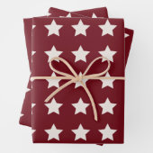 Kerststerren Pattern Red White Inpakpapier Vel (In situ)