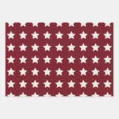Kerststerren Pattern Red White Inpakpapier Vel (Voorkant)