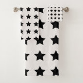 Kerststerren Pattern White Black Bad Handdoek (Insitu)