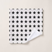 Kerststerren Pattern White Black Bad Handdoek (Wasdoekje)