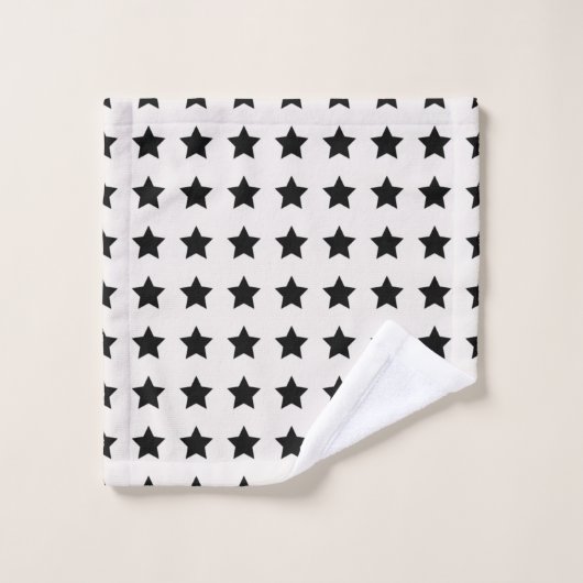 Kerststerren Pattern White Black Bad Handdoek (Wasdoekje)