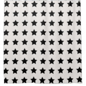 Kerststerren Pattern White Black Showgordijn Douchegordijn (Voorkant)