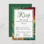 Kerststerren Persoonlijke Festive Viering RSVP Kaartje (Voorkant / Achterkant)