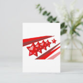 Kerststerren rood glanzend feestdagenkaart (Staand voorkant)