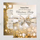 Kerststerren Sparkle Corporate Party Uitnodiging (Voorkant / Achterkant)