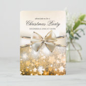 Kerststerren Sparkle Satin Party Uitnodiging (Staand voorkant)