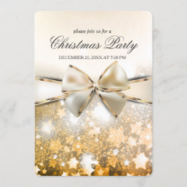 Kerststerren Sparkle Satin Party Uitnodiging