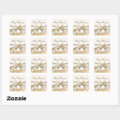 Kerststerren Sparkle Vierkante Sticker (Vel)