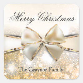 Kerststerren Sparkle Vierkante Sticker