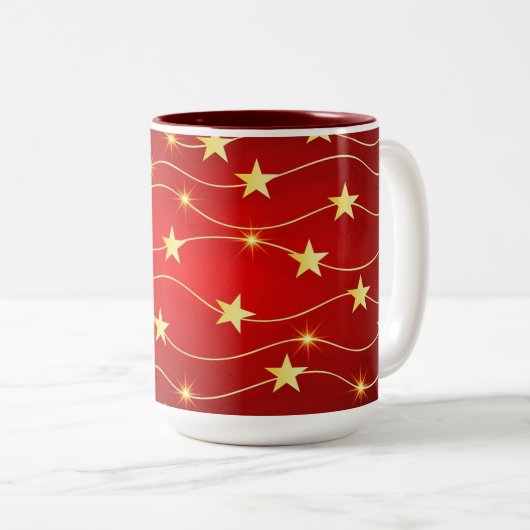 Kerststerren Tweekleurige Koffiemok (Voorkant rechts)