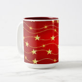 Kerststerren Tweekleurige Koffiemok (Voorkant links)