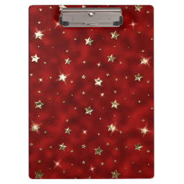 Kerststerren van namaakmetaal in rood en goud klembord