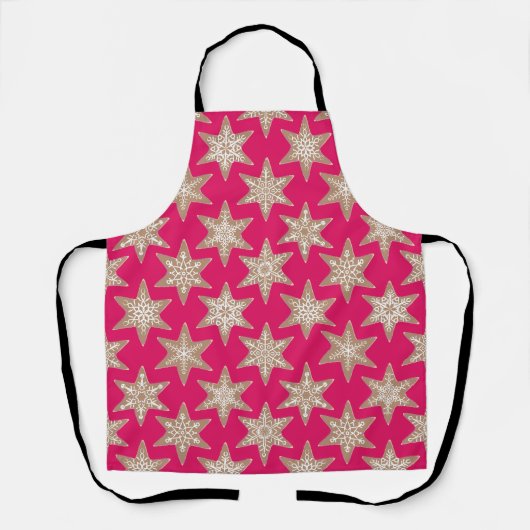 Kerststerren van peperkoek (Feestelijke Rood) Schort (Voorkant)