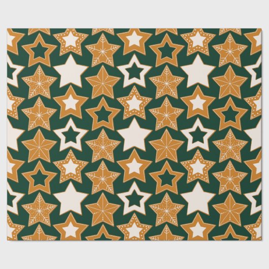 Kerststerren van Peperkoek (Noel) Cadeaupapier (Zoom)