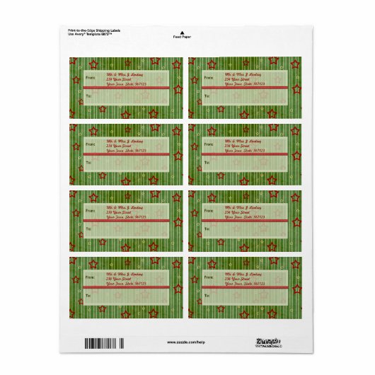 Kerststerren Verzendlabel (Full Sheet)
