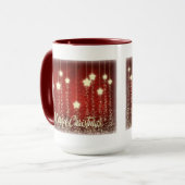 Kerststerren Vrolijk kerstfeest Mok 15 oz (Voorkant links)