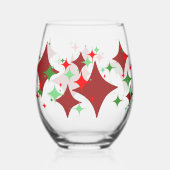 Kerststerren Wijnglas Zonder Voet (Achterkant)