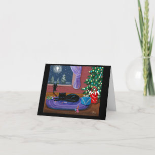 Kerststerrenkatten Feestdagen Kaart