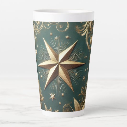 kerststerrenlicht latte mok (Voorkant)