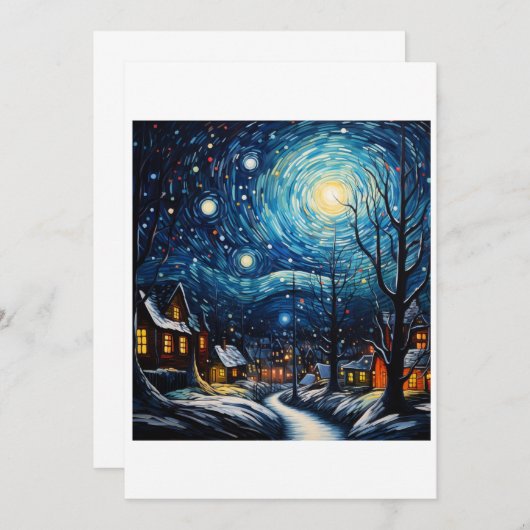 kerstSterrennacht Kaart (Voorkant / Achterkant)