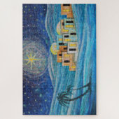 Kerststerrenvredes, kleine stad Puzzle Legpuzzel (Verticaal)