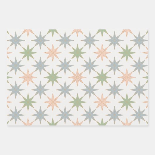 kerststerretro inpakpapier vel (Voorkant 3)