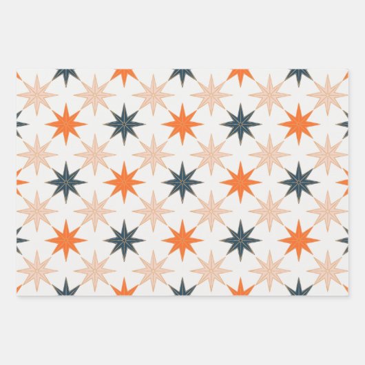  kerststerretro inpakpapier vel (Voorkant 2)