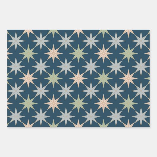  kerststerretro inpakpapier vel (Voorkant)