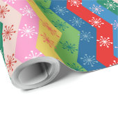 Kerststerstrepen Cadeaupapier (Rol Hoek)