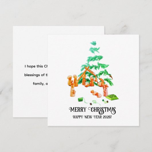 Kerststicker Feestdagenkaart (Voorkant / Achterkant)