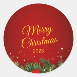 Kerststicker – Festieve Vakantiedecal Ronde Sticker