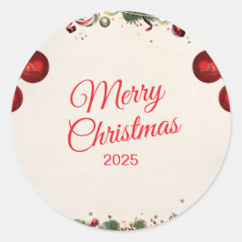 Kerststicker – Festieve Vakantiedecal Ronde Sticker