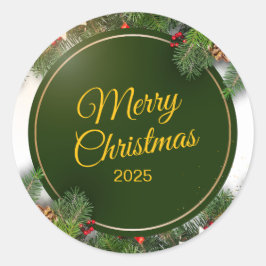 Kerststicker – Festieve Vakantiedecal Ronde Sticker