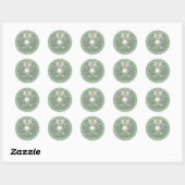 Kerststicker Groen Ronde Sticker (Vel)
